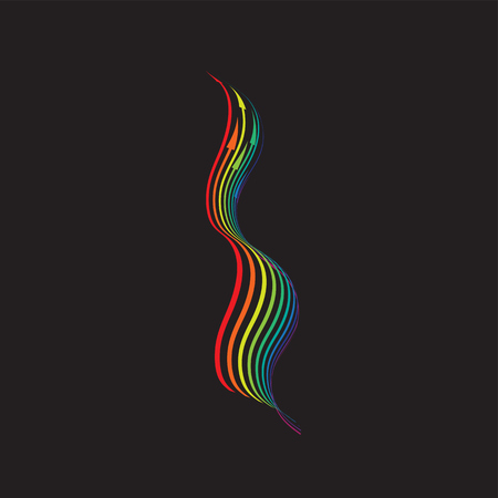 Colorful arrows on black background, vector illustrationのイラスト素材