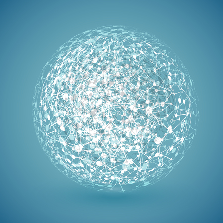 Connected white globe, vector illustrationのイラスト素材
