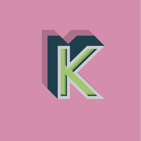 Retro 3D character from a fontset, vector illustrationのイラスト素材
