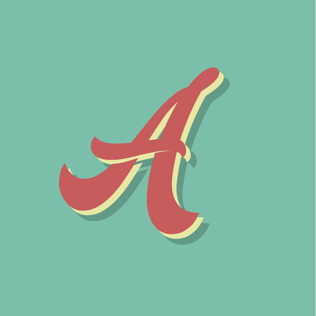 Retro character from a fontset, vector illustrationのイラスト素材
