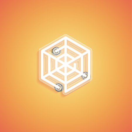 Glowing realistic neon icon for web, vector illustrationのイラスト素材