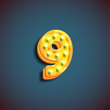 'Broadway' character with lamps from a fontset, vector illustrationのイラスト素材