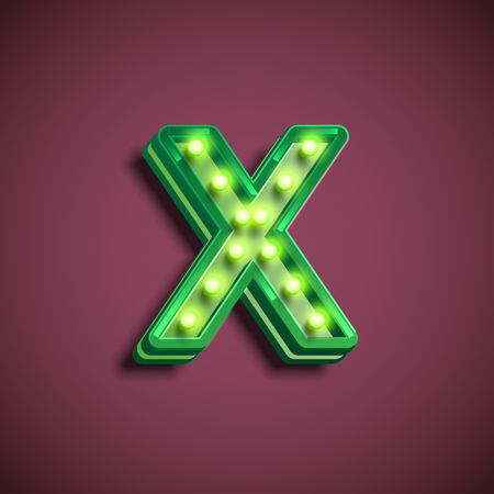 'Broadway' character with lamps from a fontset, vector illustrationのイラスト素材