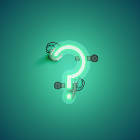 Green realistic neon character with wires and console from a fontset, vector illustrationのイラスト素材