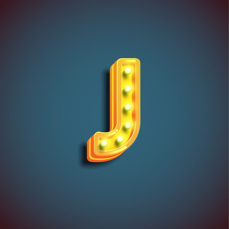 'Broadway' character with lamps from a fontset, vector illustrationのイラスト素材