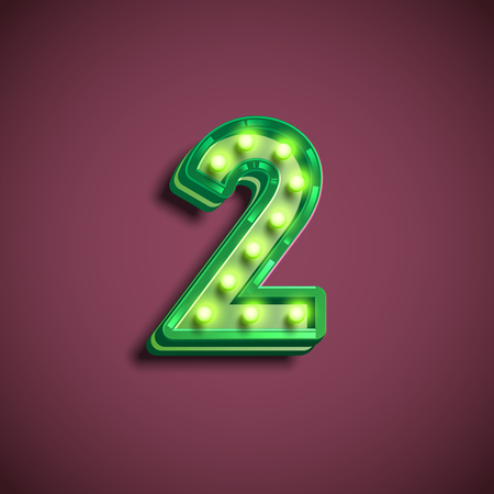 'Broadway' character with lamps from a fontset, vector illustrationのイラスト素材