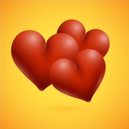 Red high-detailed hearts, vector illustrationのイラスト素材