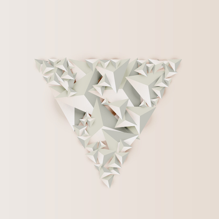 Abstract 3D triangles on light background, vector illustration