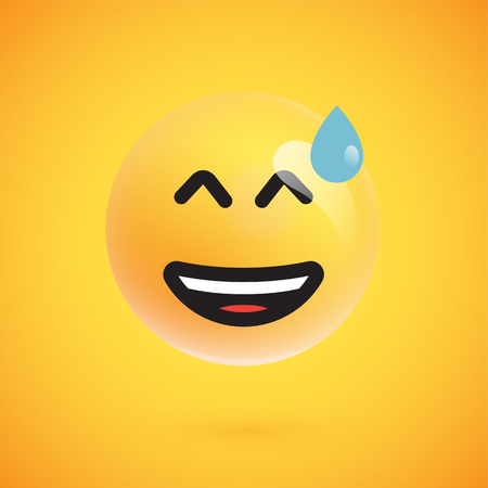 Cute yellow emoticon for web, vector illustrationのイラスト素材