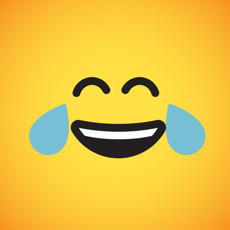 Cute yellow emoticon for web, vector illustrationのイラスト素材