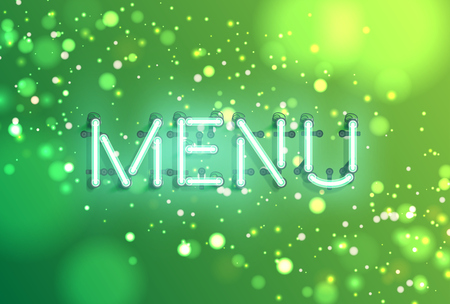 Neon realistic word for advertising, vector illustrationのイラスト素材