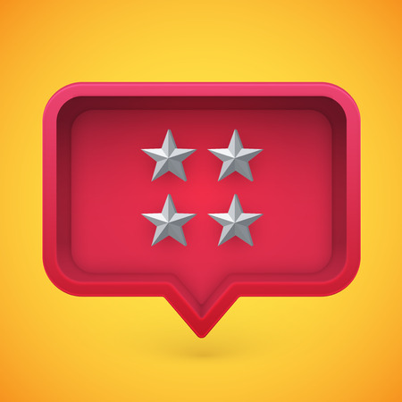 Grey rating stars in speech bubble, vector illustrationのイラスト素材