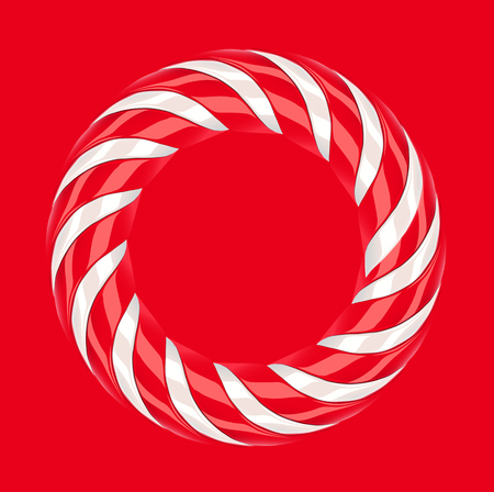 High detailed red candy cane, vector illustrationのイラスト素材