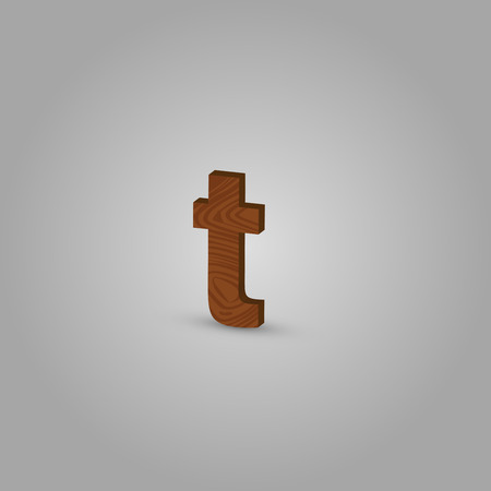 Realistic wood character from a typeset, vector illustrationのイラスト素材
