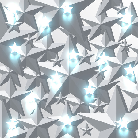 Gray and glowing blue stars background, vector illustrationのイラスト素材