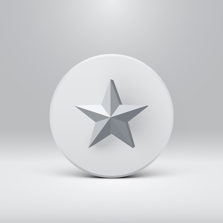 High detailed 3D star on a disc, vector illustrationのイラスト素材
