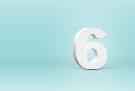 High detailed 3D font number, vector illustration