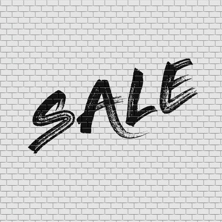 High detailed brick wall with 'SALE' painting vector illustrationのイラスト素材