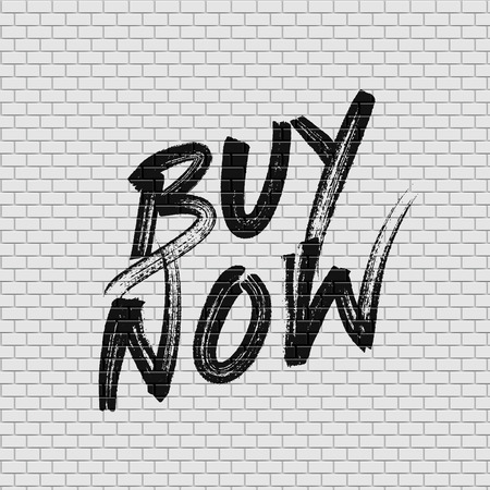 High detailed brick wall with 'BUY NOW' painting vector illustrationのイラスト素材
