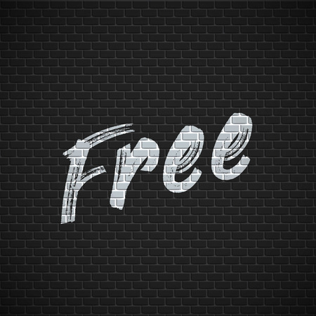 High detailed brick wall with 'Free' painting vector illustrationのイラスト素材