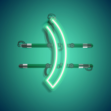 Realistic neon character with wires and console, vector illustrationのイラスト素材