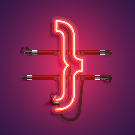 Realistic neon character with wires and console, vector illustrationのイラスト素材