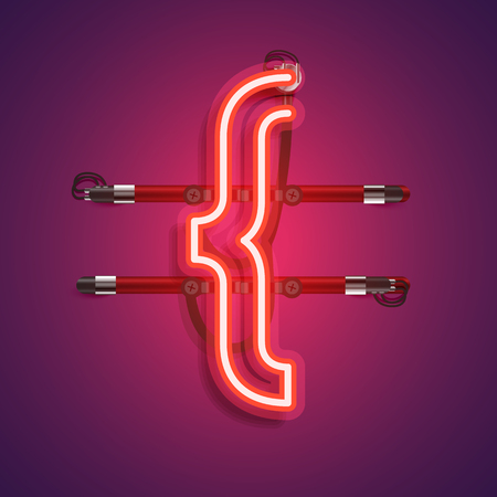 Realistic neon character with wires and console, vector illustrationのイラスト素材