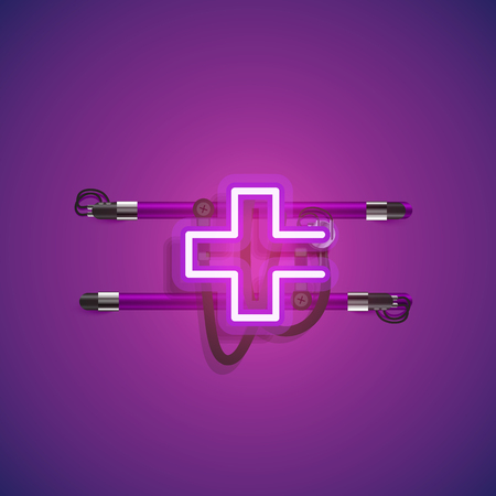 Realistic neon character with wires and console, vector illustrationのイラスト素材