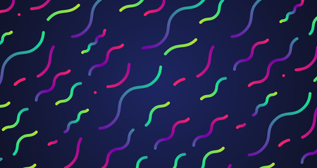 Colorful neon dashed lines, vector illustrationのイラスト素材