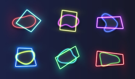 High-detailed neon template, vector illustrationのイラスト素材