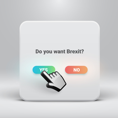 Question card for Brexit with yes-no buttons, vector illustrationのイラスト素材