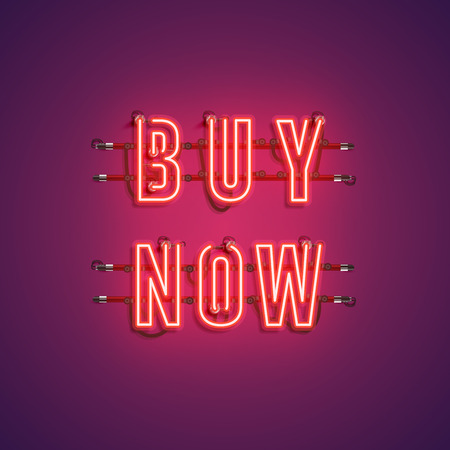 High-detailed realistic neon word, vector illustrationのイラスト素材