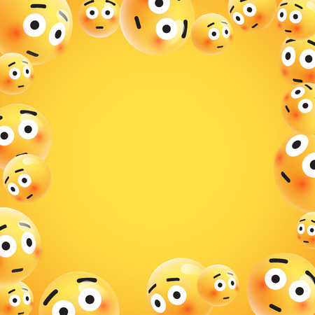 Group of high detailed yellow emoticons, vector illustrationのイラスト素材