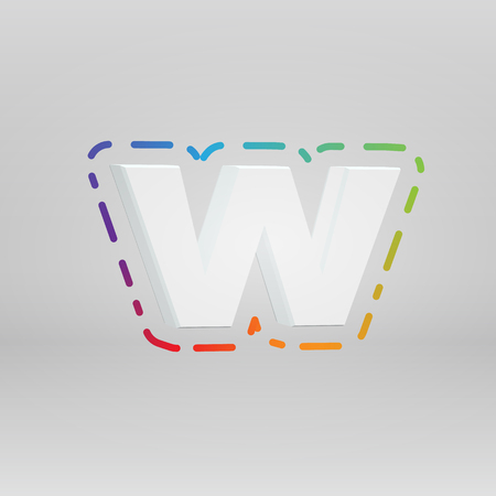 3D character from a fontset with colorful background, vector illustartionのイラスト素材