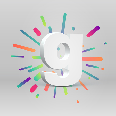 3D character from a fontset with colorful background, vector illustartionのイラスト素材