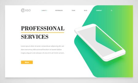 Clean and modern website template, vector illustrationのイラスト素材