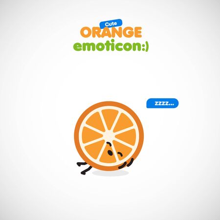Cute oraneg emoticon, vector illustrationのイラスト素材
