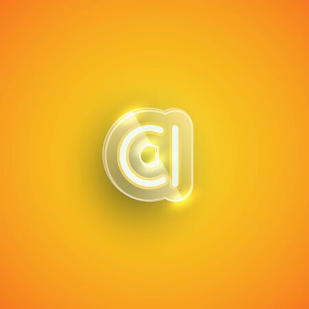 Realistic neon character with plastic case around, vector illustrationのイラスト素材