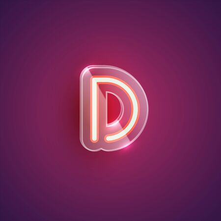 Realistic neon character with plastic case around, vector illustrationのイラスト素材