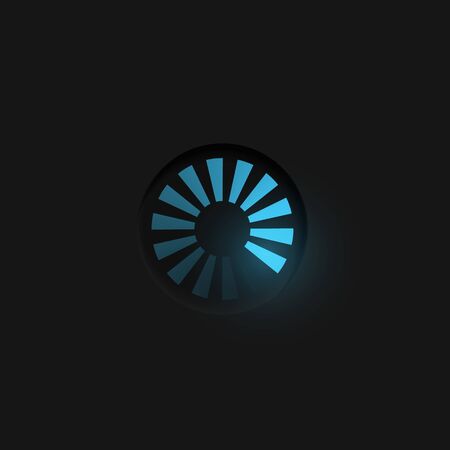 Very high detailed black user interface round loading button for websites and mobile apps, vector...