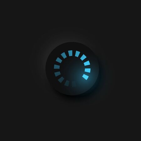 Very high detailed black user interface round loading button for websites and mobile apps, vector...