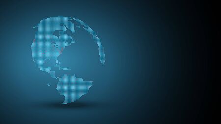 Blue abstract network backround with globe, vector illustrationのイラスト素材