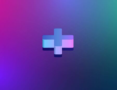 'THREE DEE' tech font plus character, isometric vector illustrationのイラスト素材