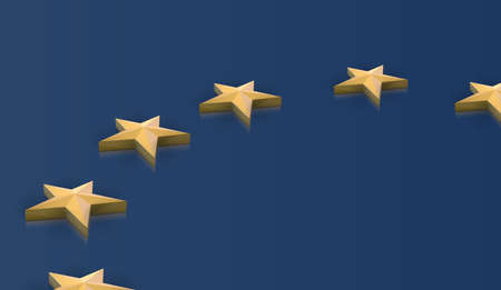 European Union flag stars in 3D, vector