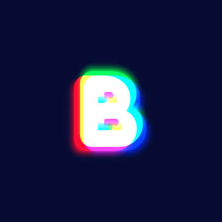 Realistic chromatic aberration character 'B' from a font, vector illustrationのイラスト素材