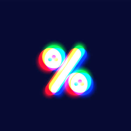 Realistic chromatic aberration character 'p' from a font, vector illustrationのイラスト素材