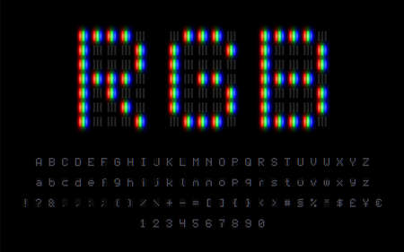 Realistic chromatic aberration character 'p' from a font, vector illustrationのイラスト素材