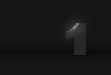 High detailed 3D dark gray character, on black background, vector illustrationのイラスト素材