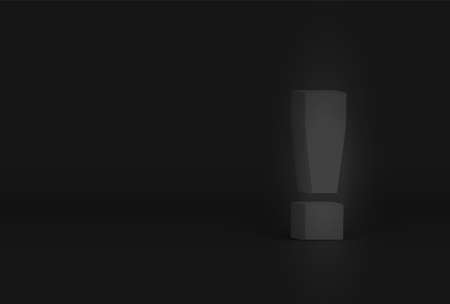 High detailed 3D dark gray character, on black background, vector illustrationのイラスト素材