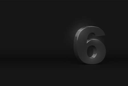 High detailed 3D dark gray character, on black background, vector illustrationのイラスト素材